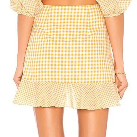 Lovers & Friends Women's Affection Ruffle Skirt in Tangerine Orange Gingham - Picture 2 of 8